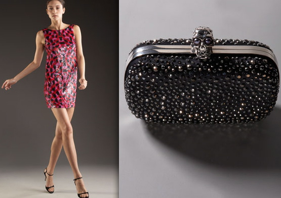 lust list-09-marchesa dress-mcqueen skull clutch