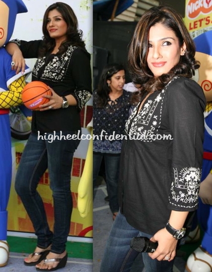 raveena-tandon-nicklodeon-event-black-top