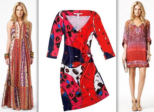 dvf-Basmati Dress in Sari-Oletta Dress in Indian Flowers-Tabalah Dress in Indian Temple Dip Dye