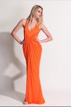 versace orange dress