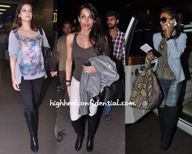 dia-mirza-malaika-natasha-poonawala-mumbai-airport-boots