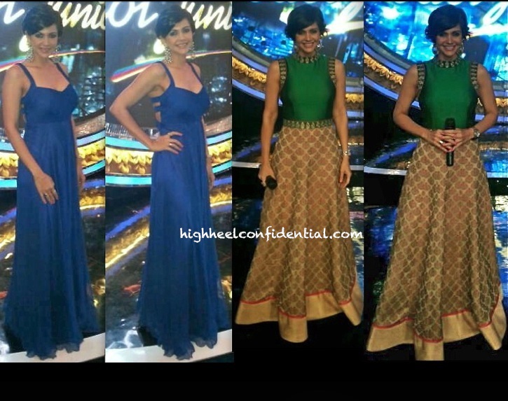 mandira bedi on india idol junior wears sonam and paras modi