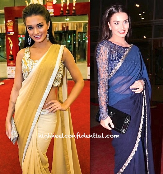 Amy Jackson On Day One In Neeta Lulla And Day Two In Alpana And Neeraj Of SIIMA 2013-2