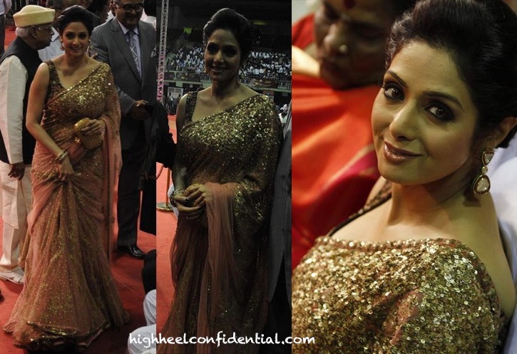 Sridevi In Sabyasachi At 100 Years Of Cinema Celebration