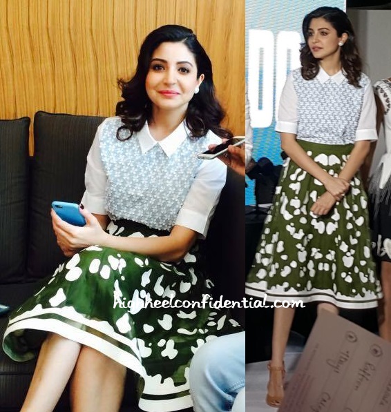 Anushka Sharma in H&M sweatshirt and Stella McCartney skirt