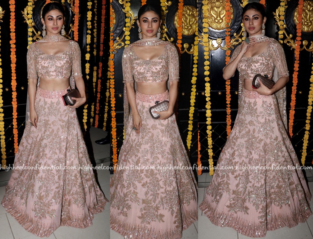 Mouni Roy In Manish Malhotra At Ekta Kapoor S Diwali Party High Heel Confidential mouni roy in manish malhotra at ekta