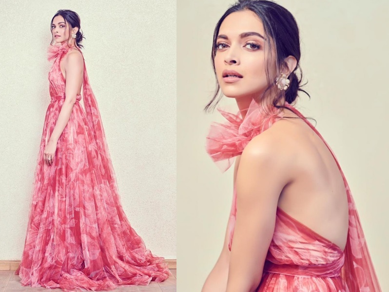 Deepika Padukone graced the Oscars after-party in a bright fuchsia pink  feather dress