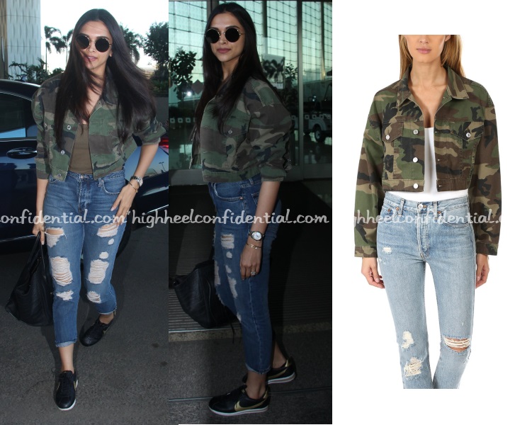 IN PICS: Deepika Padukone oozes oomph as she arrives wearing an oversized  camo jacket at the airport