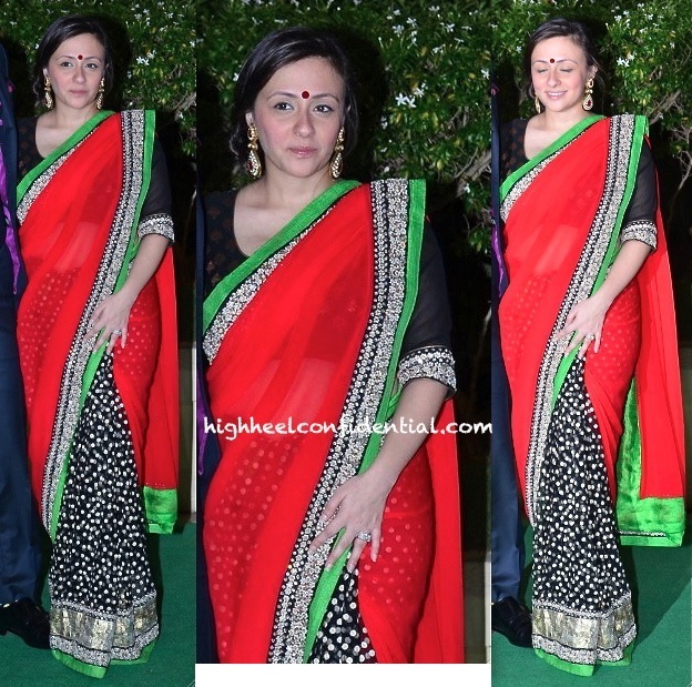 Avantika Malik In Sabyasachi At Vishesh Bhatt And Kanika Parab’s Wedding Reception