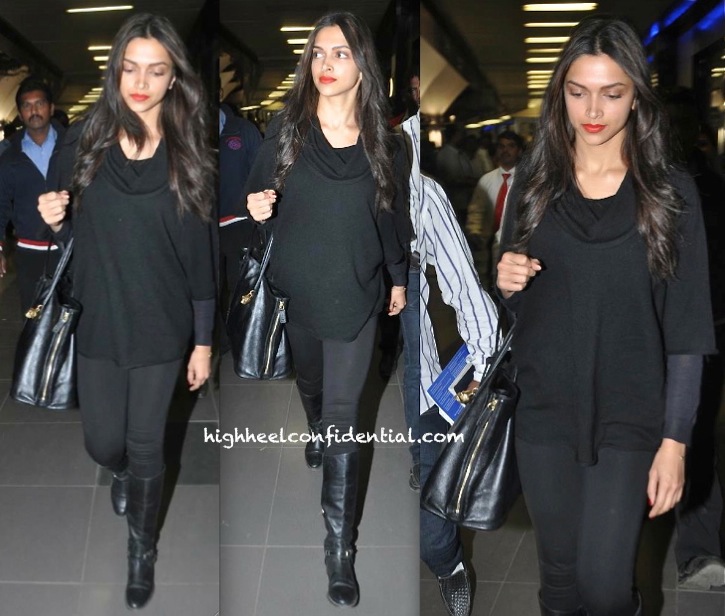 Deepika Padukone Photographed At The Airport Returning from NYC