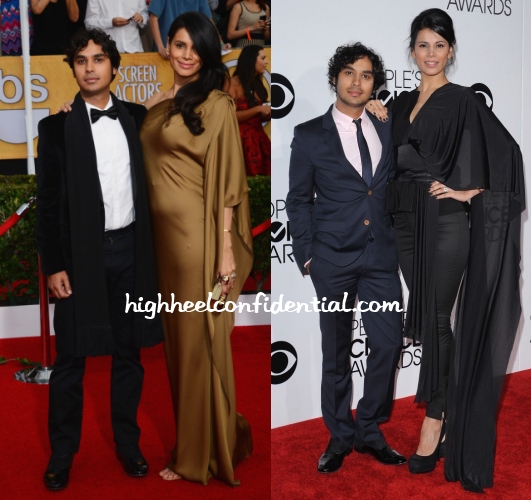 kunal-nayyar-neha-kapur-sag-peoples-choice-awards-2014