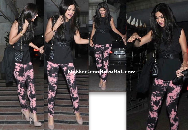 shilpa shetty at bipasha basu's birthday