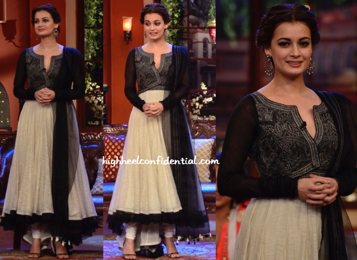Dia Mirza In JJ Valaya On 'Comedy Nights With Kapil' Sets For 'Bobby Jasoos' Promotions-2
