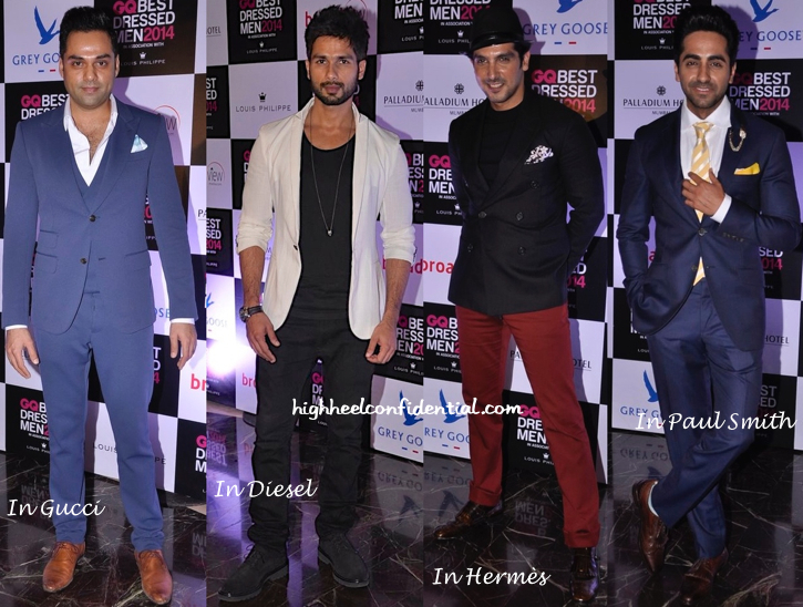 Rahul Khanna, Saif Ali Khan, Shahid Kapoor, Abhay Deol, Ayushman Khurana And Others At GQ Best Dressed Men 2014-2