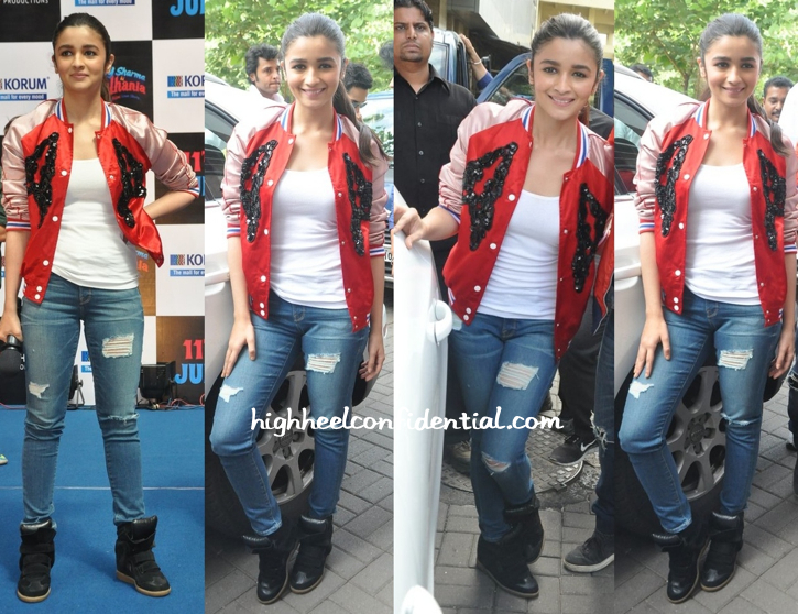 Alia Bhatt (In Topshop And Isabel Marant) At The Latest Round Of 'Humpty Sharma Ki Dulhania' Promotions