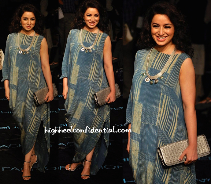 tisca chopra in cell dsgn 1111 and suhani pittie at lfw 2014