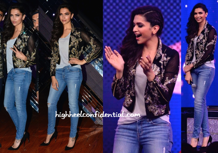 Deepika Padukone Wears Falguni And Shane Peacock To India’s Raw Star Sets For Finding Fanny Promotions-1