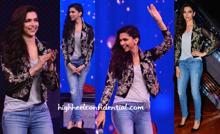 Deepika Padukone Wears Falguni And Shane Peacock To India’s Raw Star Sets For Finding Fanny Promotions-2