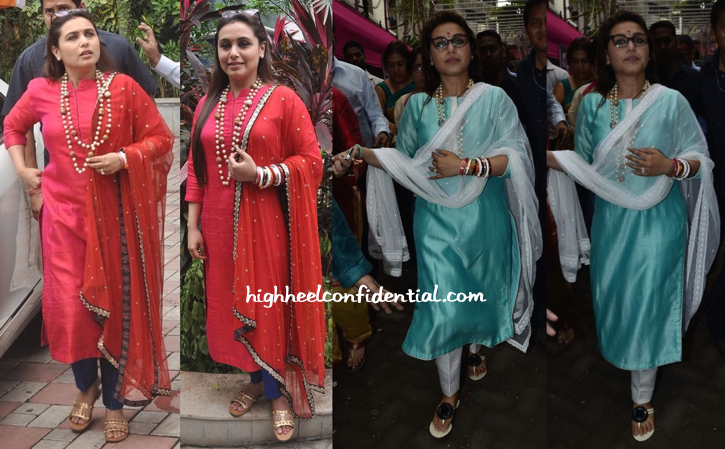 Rani Mukherjee Photographed At Ganesh Chaturthi Celebrations In Mumbai