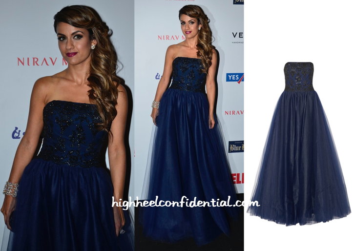 Natasha Poonawala In Notte By Marchesa At Hello! Hall Of Fame Awards 2014