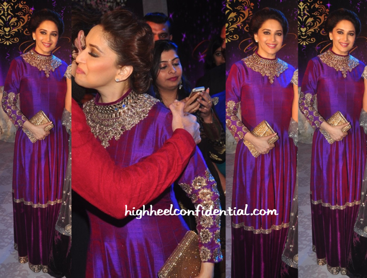 Madhuri Dixit In Manish Malhotra And Jimmy Choo At Shirin Morani-Uday Singh Sangeet Ceremony