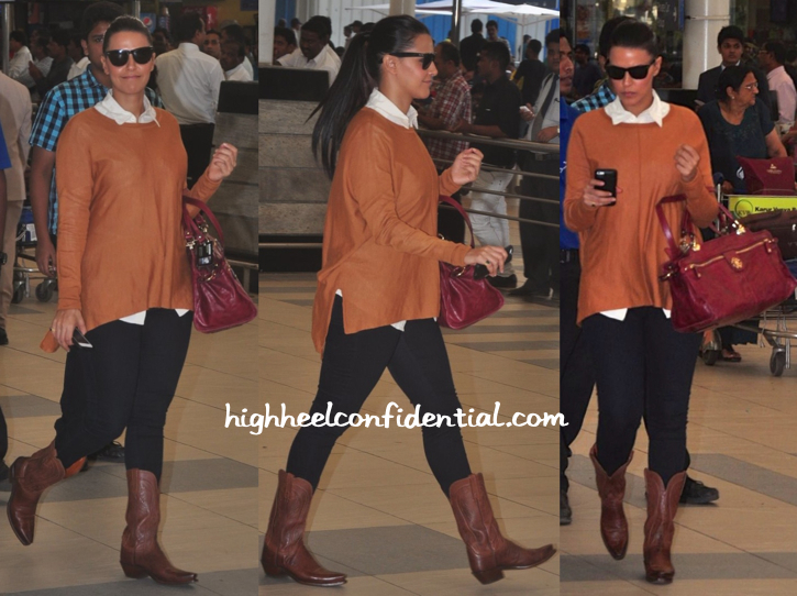 Neha Dhupia Photographed At The Airport