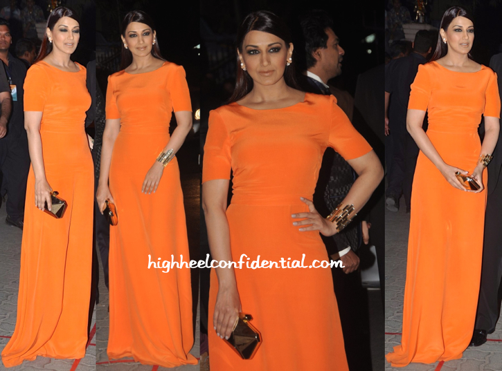 Sonali Bendre in Saloni, Isharya, Dior & Kotur at Filmfare Awards 2015
