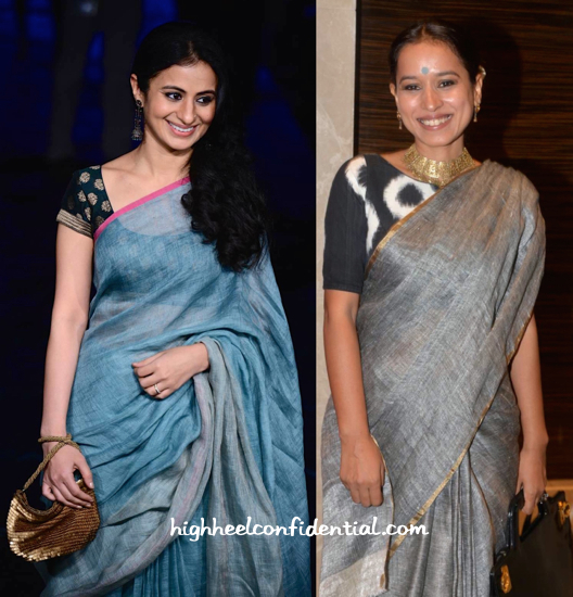 Rasika Dugal And Tillotama Shome Attend Anavila's Show At LFW Wearing Saris By The Designer-2
