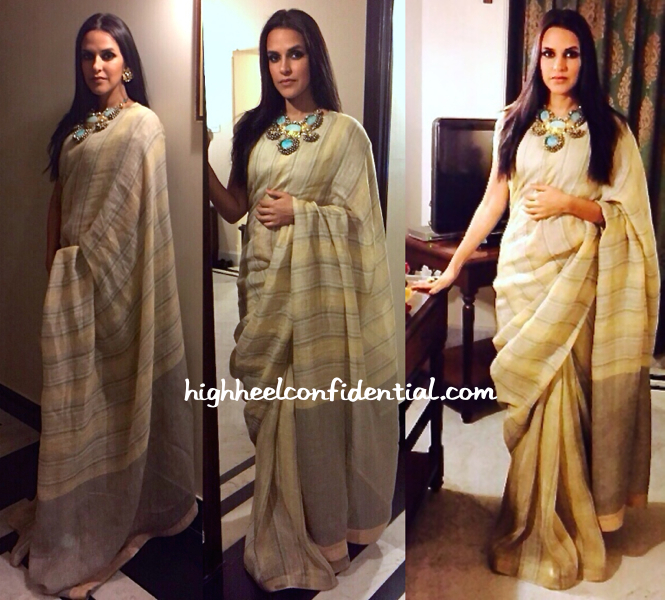 Neha Dhupia In Anavila And Amrapali At ‘Madhav Jyoti Alankaran’ Event