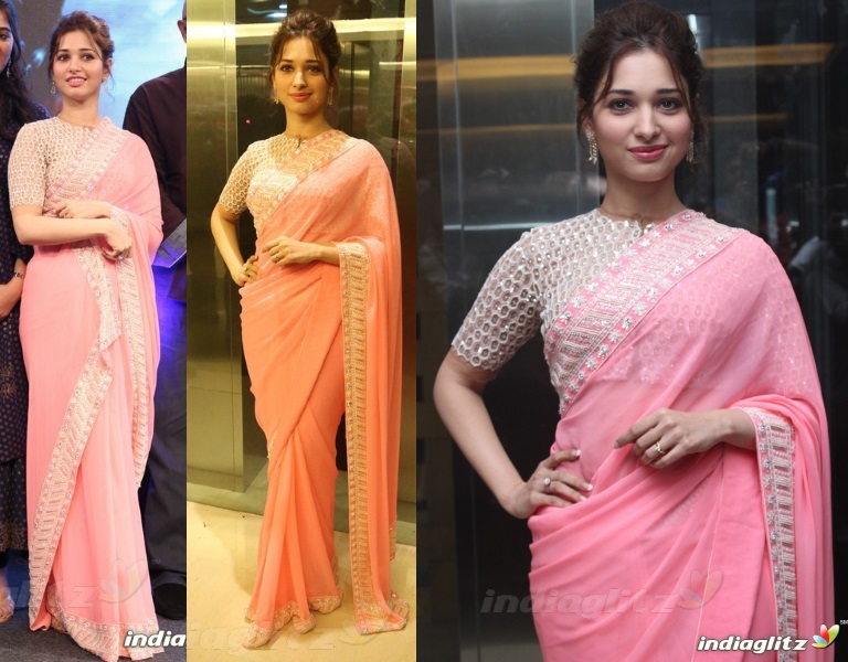 tamannaah-abu-sandeep-bahubali-trailer-launch-pink-sari