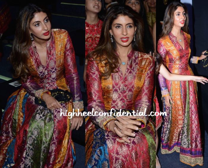 Shweta Bachchan Nanda Wears Abu Jani Sandeep Khosla To The Designer Duo's Show At India Bridal Fashion Week 2015-1