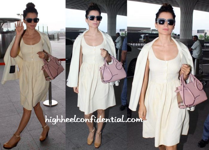 Kangana Ranaut Photographed In Prada And Burberry At The Mumbai Airport-1