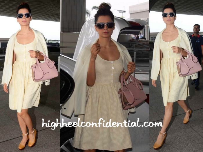 Kangana Ranaut Photographed In Prada And Burberry At The Mumbai Airport-2