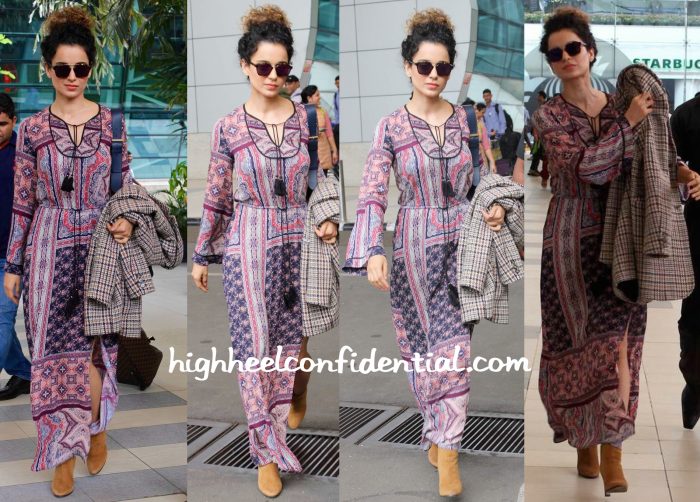 Kangana Ranaut In Hemant And Nandita Photographed At The Airport