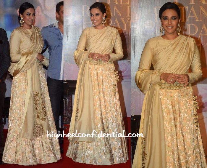 Swara Bhaskar In SVA By Sonam And Paras Modi At Prem Ratan Dhan Payo Trailer Launch-1