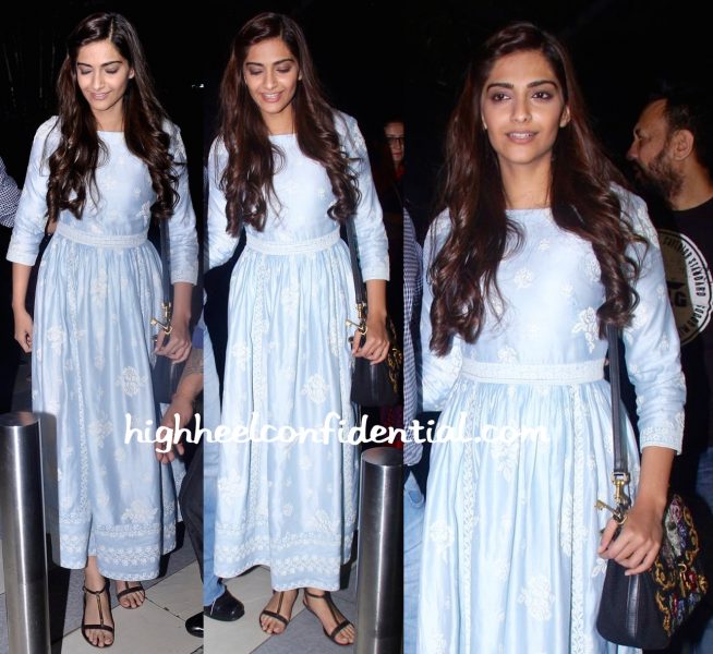 Sonam Kapoor In Payal Pratap At Mumbai Airport-Prem Ratan Dhan Payo-2