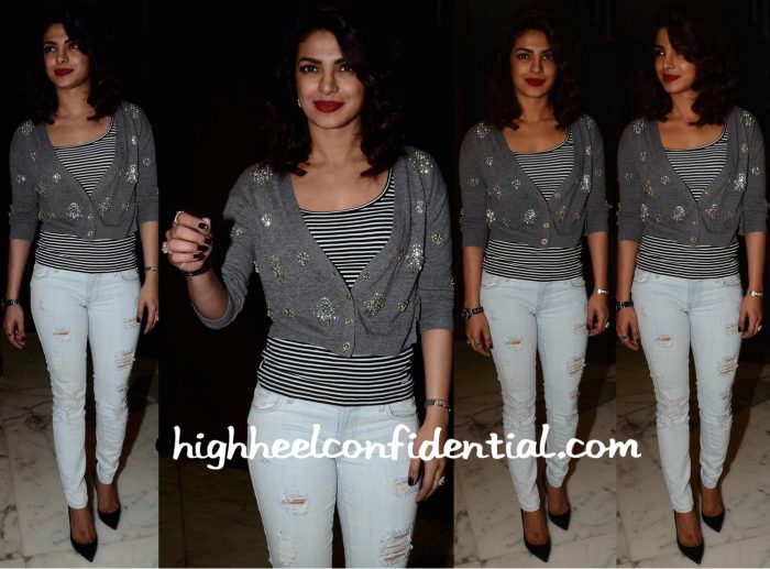 priyanka chopra in guess and juicy couture at bajirao mastani promotions