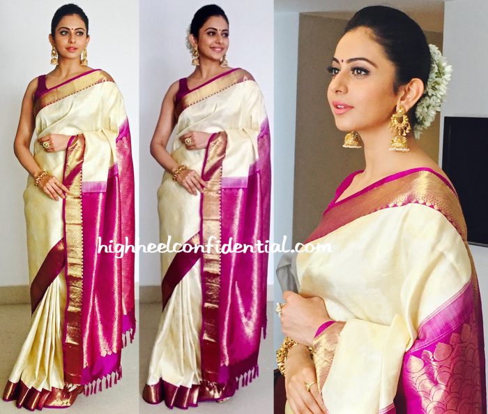 Rakul Preet Goes Traditional In R S Brothers For South India Shopping Mall Launch-1