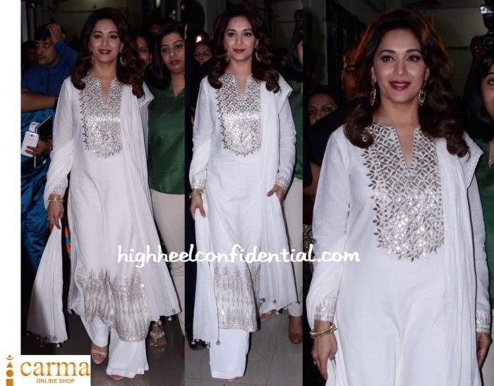 Madhuri Dixit In Anita Dongre At Nutan's Biography Launch-1