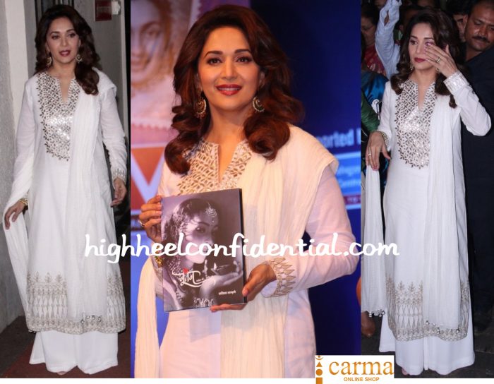 Madhuri Dixit In Anita Dongre At Nutan's Biography Launch-2