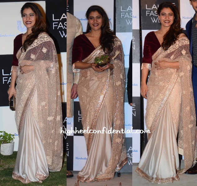 kajol-manish-malhotra-lakme-fashion-week-green-wardrobe