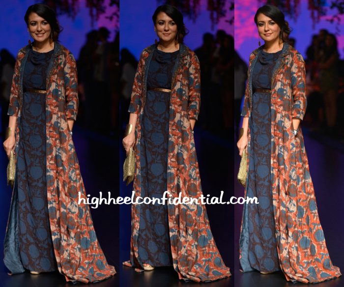 Mini Mathur In Anita Dongre Grassroot At Designer's Show At Lakme Fashion Week Summer Resort 2016