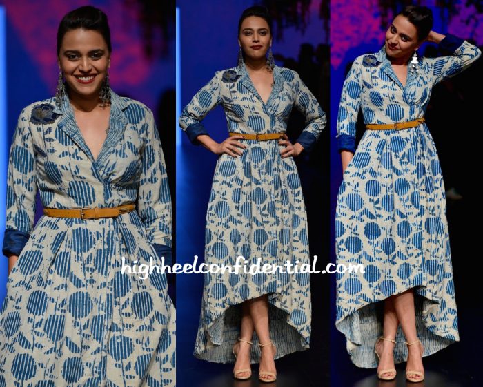 Swara Bhaskar In Anita Dongre Grassroot And Nishka Lulla At Lakme Fashion Week Summer Resort 2016-2