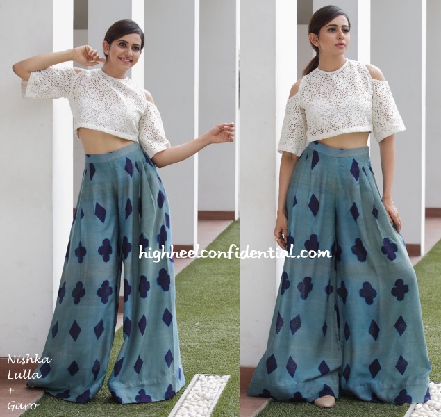 rakul-preet-nishka-lulla-garo-sarrainodu-promotions