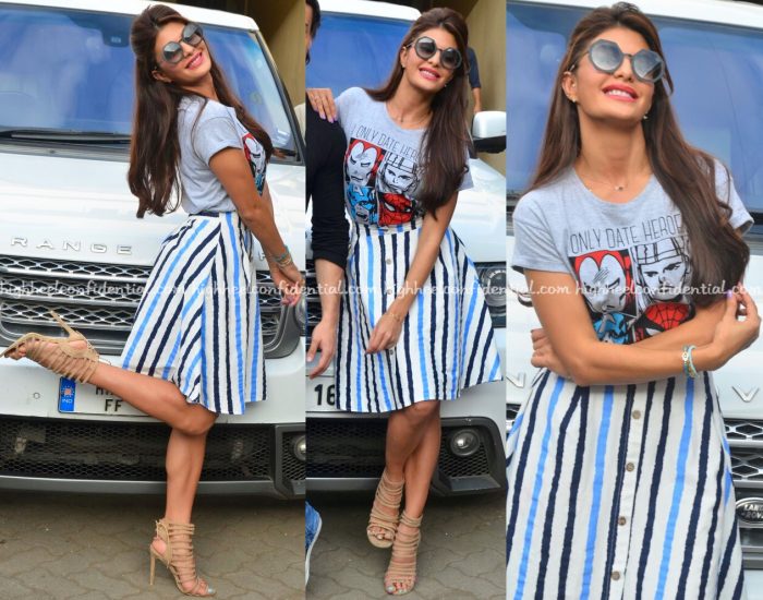 Jacqueline Fernandez Wears H&M And Madison To 'A Flying Jatt' Promotions-2