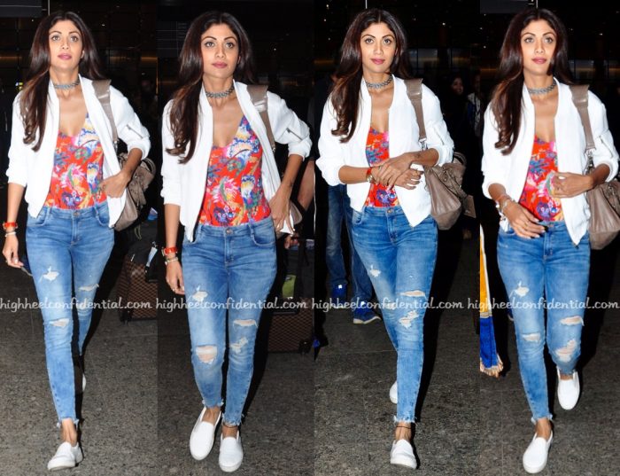 Shilpa Shetty Photographed At The Airport In H&M