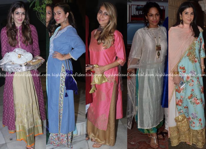 Raveena Tandon, Amrita Rao, Anusha Dandekar, Masaba Gupta, Maheep Kapoor At Ganesh Chaturthi Celebrations 2016-1