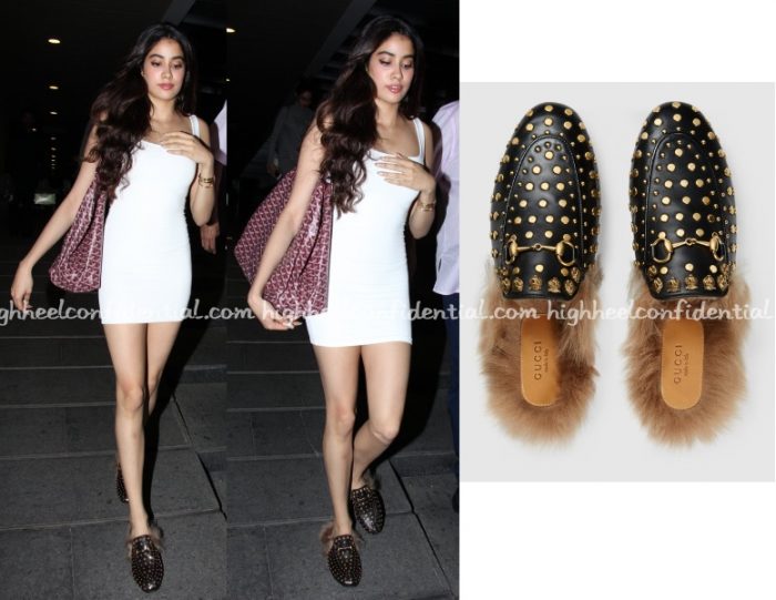 jhanvi-kapoor-gucci-fur-mules